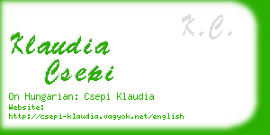 klaudia csepi business card